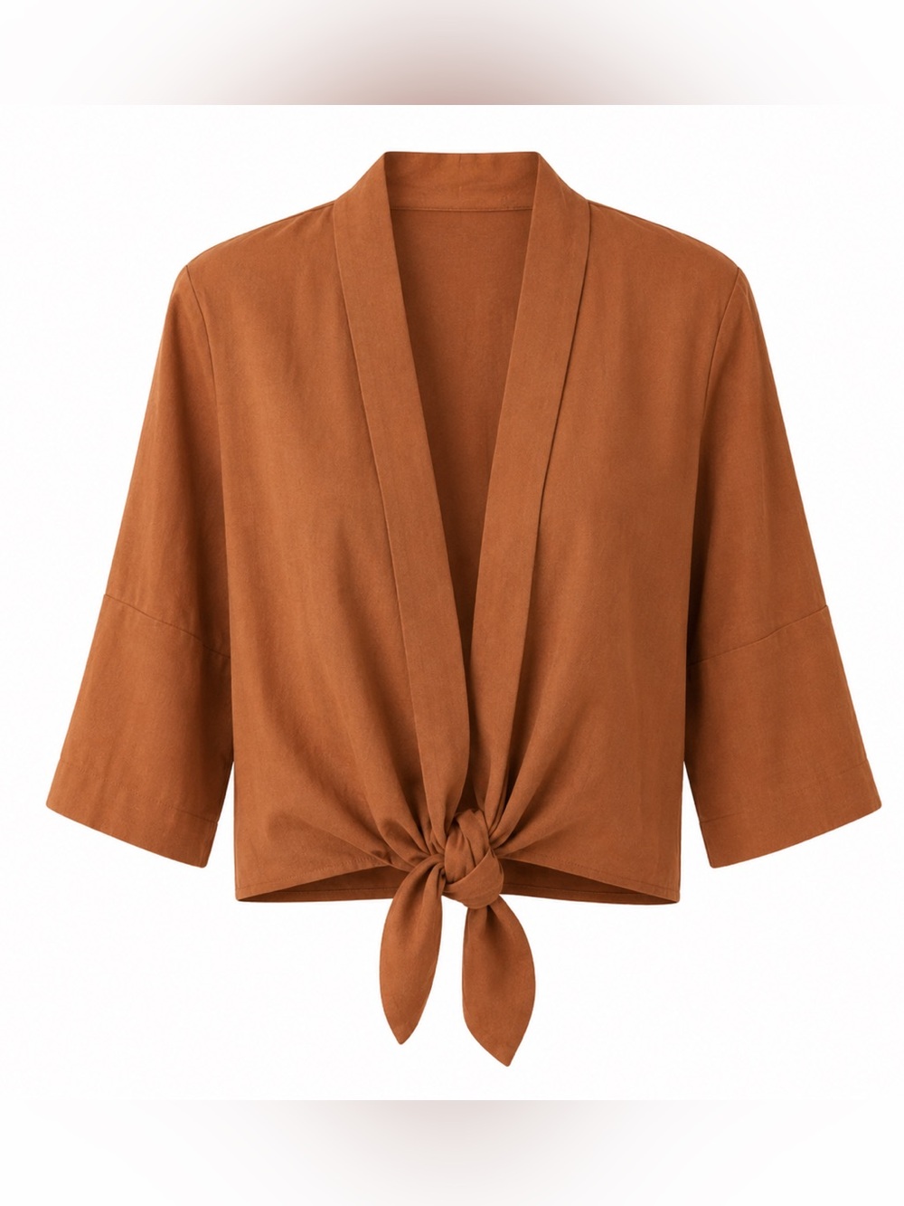 THE SEI Tie Front Blouse Chestnut Viscose Top NWOT Size 2